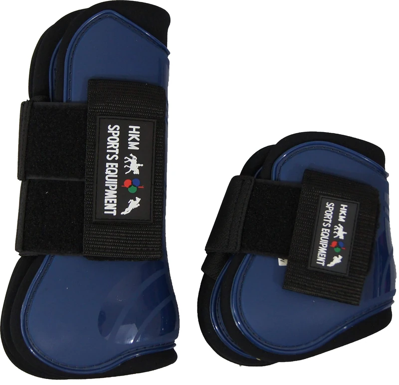 HKM Protection And Fetlock Boots Set Of 4 Deep Blue/Black Cob/Full