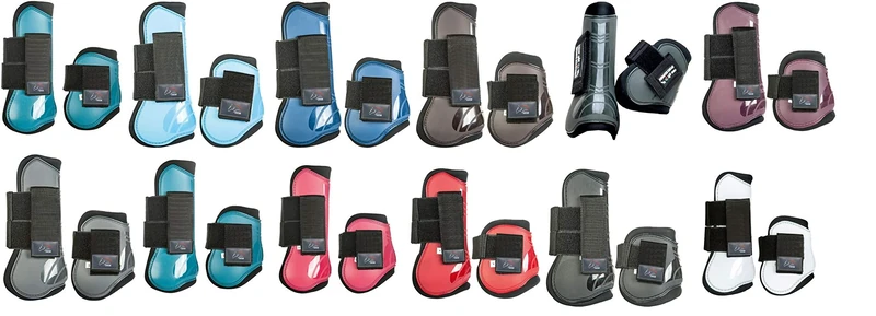 HKM Protection And Fetlock Boots Set Of 4 Dark Red/Black Cob/Full