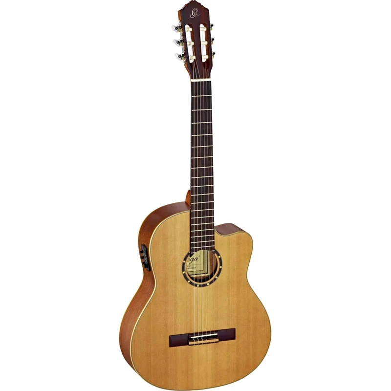 Ortega Guitars Classical Guitar Electro-Acoustic – 4/4 – Family Series Pro – Including Gig Bag – Solid Canadian Red Cedar, Mahogany, Natural (RCE131)