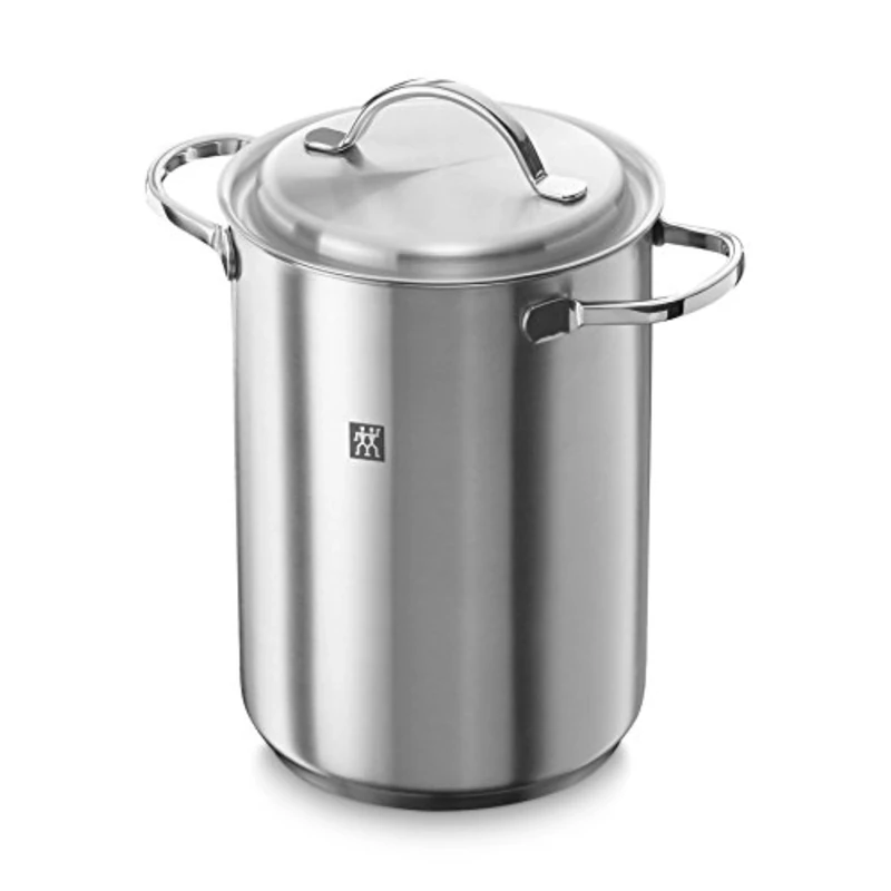 ZWILLING 40990-005 16 cm Pasta/Asparagus Pot – Large Cooking Pot with Hooked Basket, 4.5L Stockpot, Induction Hob Suitable, Spaghetti Pan with Strainer, 18/10 Stainless Steel Cookware, Pressure Pot