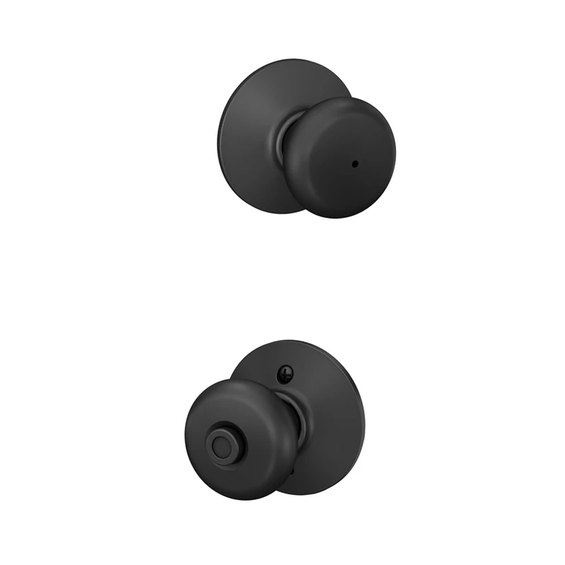 SCHLAGE Privacy, Matte Black F40PLY622 Plymouth Knob