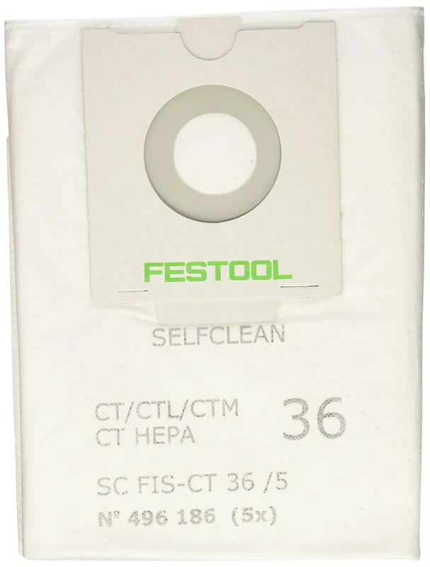 Festool 496186 SC FIS-CT 36/5 Selfclean Filter Bag, White