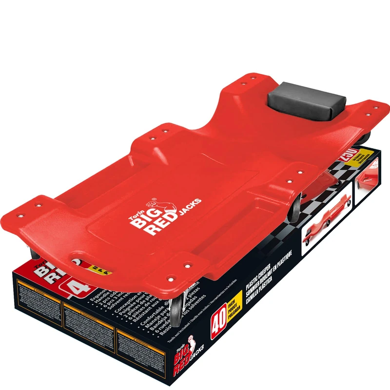 BIG RED Torin TRP6240 6-Wheel Rolling Mechanic Creeper - Red