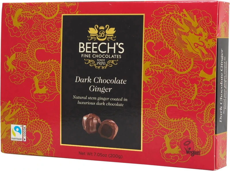 Beech's Dark Chocolate Ginger, 200g - Spiced Ginger in Rich Dark Chocolate