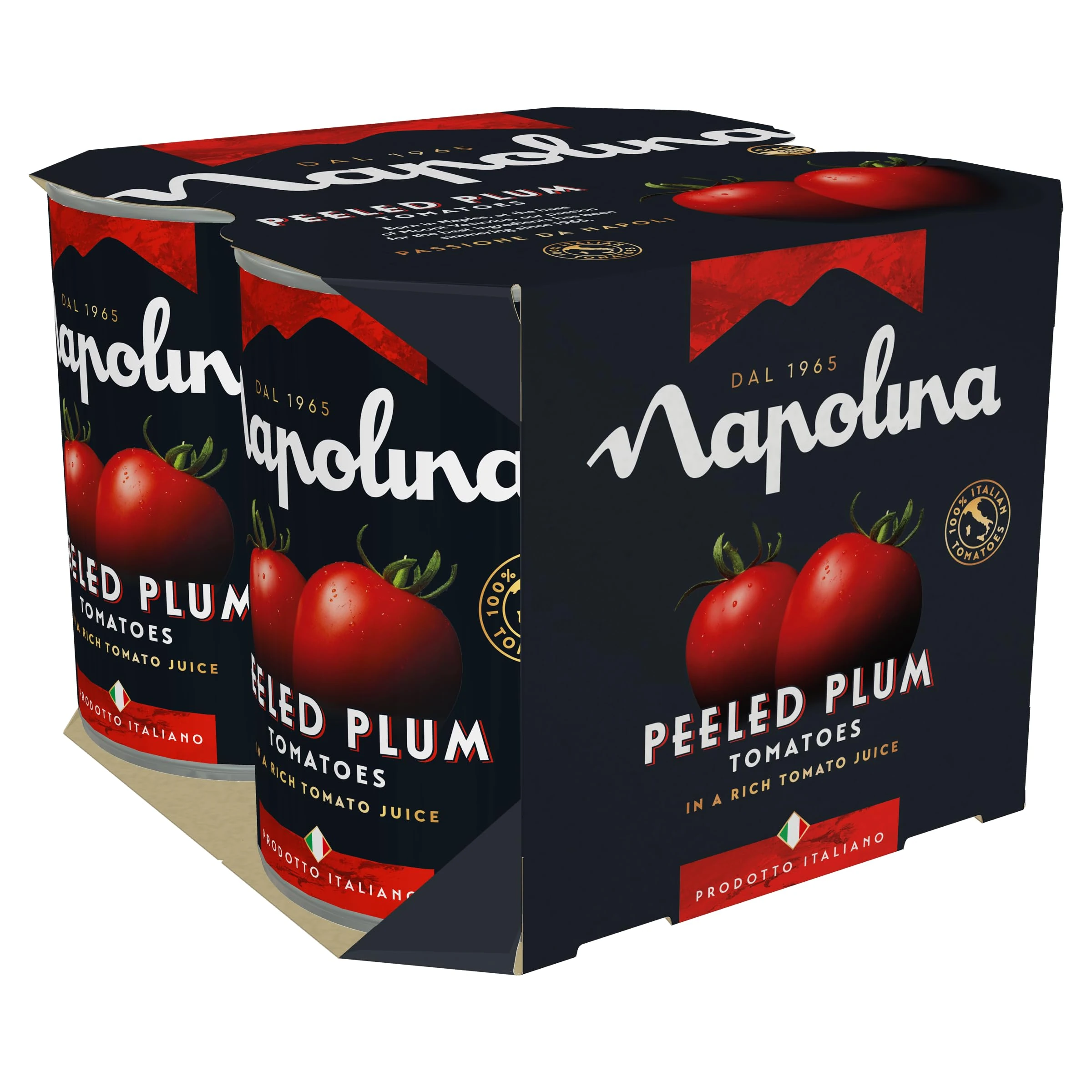 Napolina Peeled Plum Tomatoes 400 g (Pack of 4)