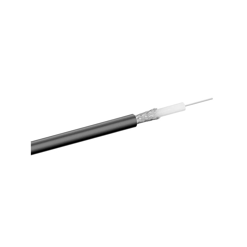 Goobay 67091 RG 59 Coax Cable, 2X Shielded, 100M Length, Black