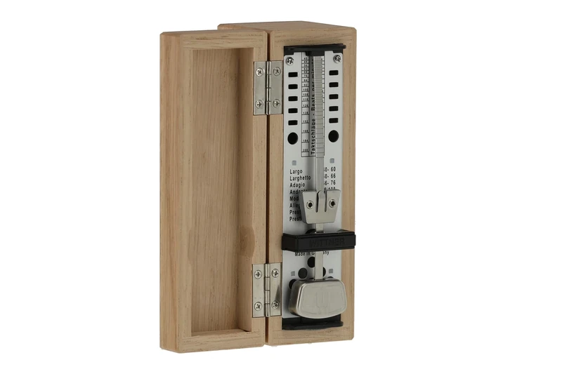 Wittner Metronome Taktell Super-Mini Series 880.2 - Solid wood casing - Without bell - Matte oak - Mechanical winding - No batteries required - Made in Germany