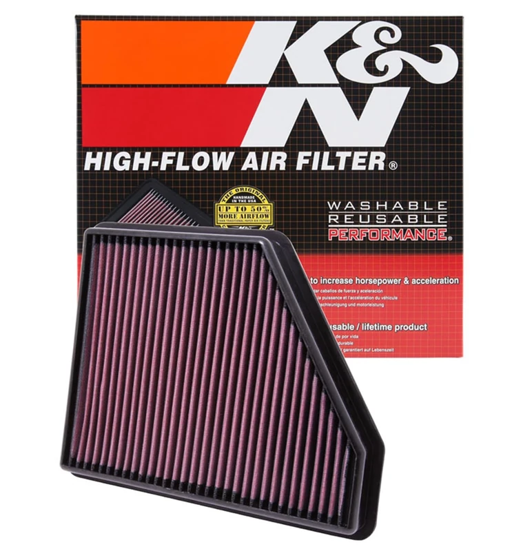 K&N Replacement Air Filter compatible with Chevrolet Camaro (SS/ZL1) 3.6/6.2L 2010-2015 (33-2434)