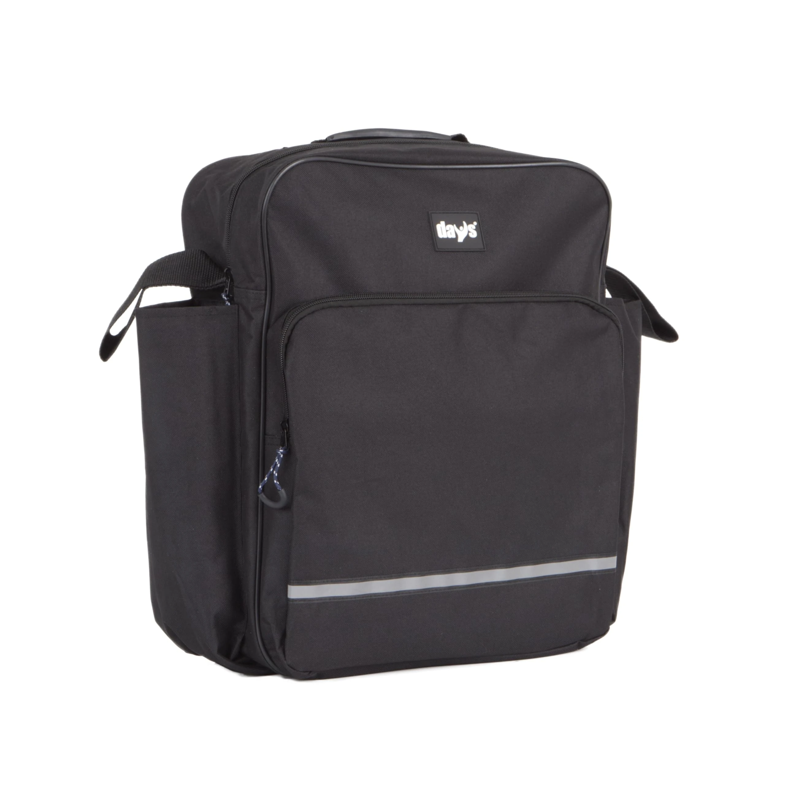 Days Homecraft Wheelchair Bag with Crutch Pocket, Black, Classic, Unisex, PVC/TPU, 40 x 45 x 14 cm, Mobility Equipment Accessory