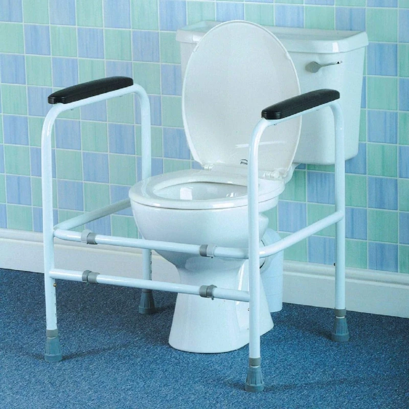 Homecraft Toilet Support Frame, Aluminum, Adjustable Bathroom Safety Support Frame for Elderly, Handicapped and Disabled Users, Home and Clinic Use