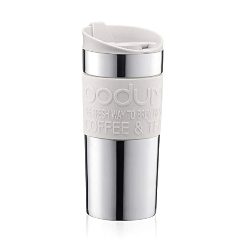 Bodum 11068-913 Vacuum Travel Mug, Off White, 0.35 L - Small, 1 Count (Pack of 1)