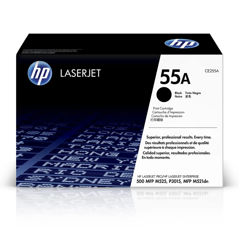 HP CE255A 55A Original LaserJet Toner Cartridge, Black, Single Pack
