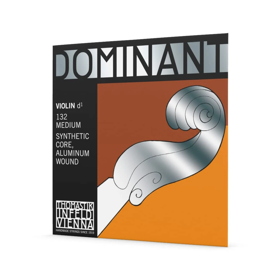 Thomastik Single string for Violin 4/4 Dominant - D-string Synthetic Core, Aluminium Wound, Medium