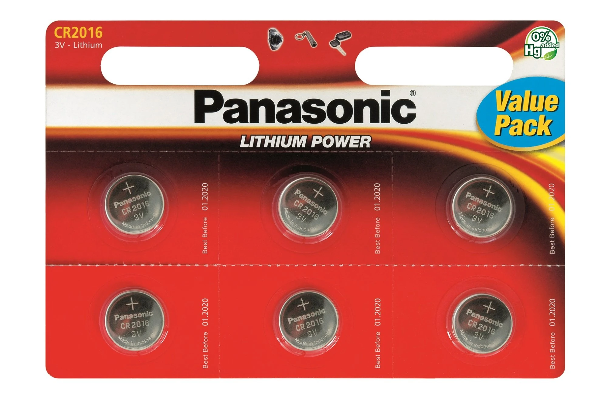 Panasonic Specialist Lithium Coin Batteries CR2016 x 12