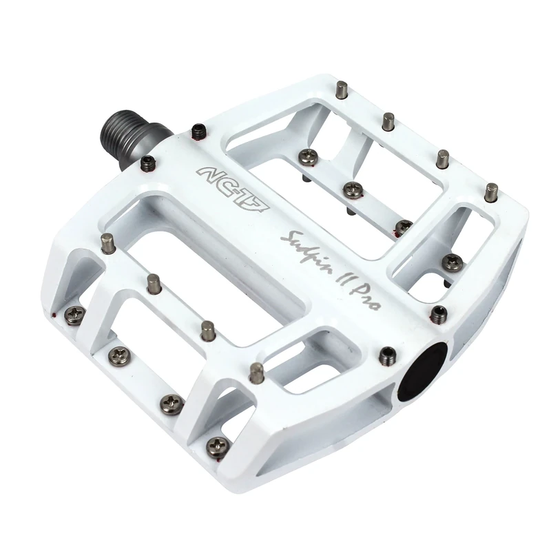 NC-17 Sudpin II Pro Aluminium Platform Pedals Cycling Pedals MTB/Mountain Bike/BMX Pedal Two Ball Bearings + Cr-Mo Axle/Includes Zpins, Pedalen Sudpin II Pro, White