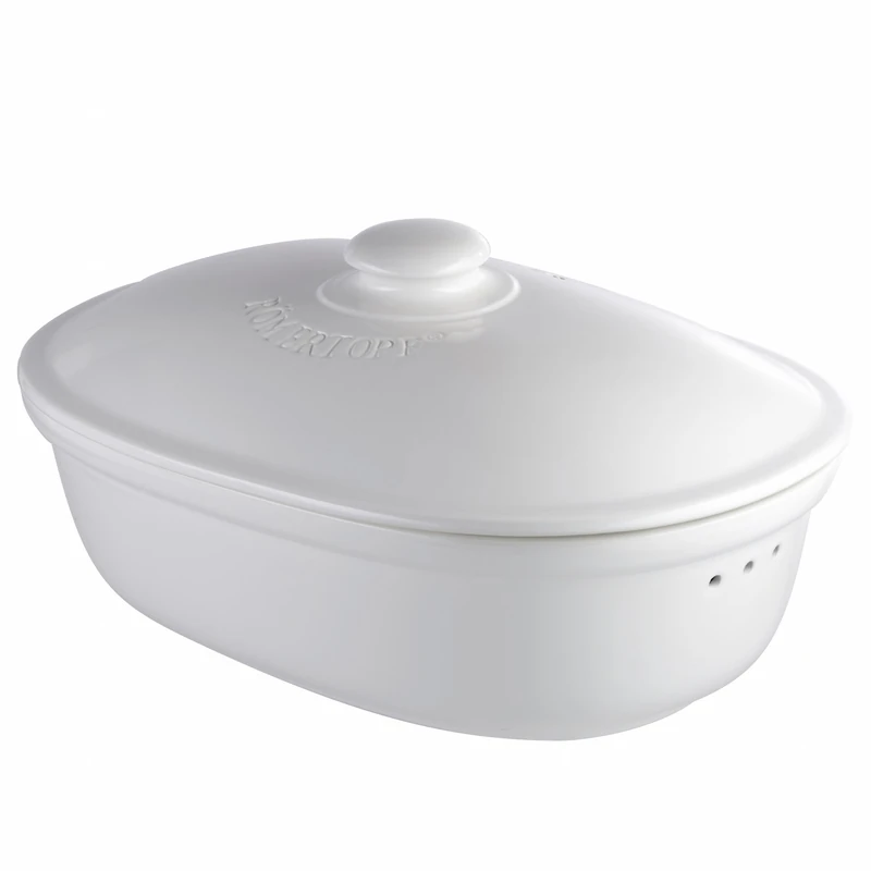 Römertopf 2 810 04 Bread Crock Oval Dimensions: 44 x 26 x 19.5 cm White