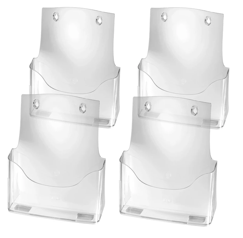 SIGEL LH110 Table-Top Literature Holder, for A4, uv resistant acrylic, clear, 4 Pieces