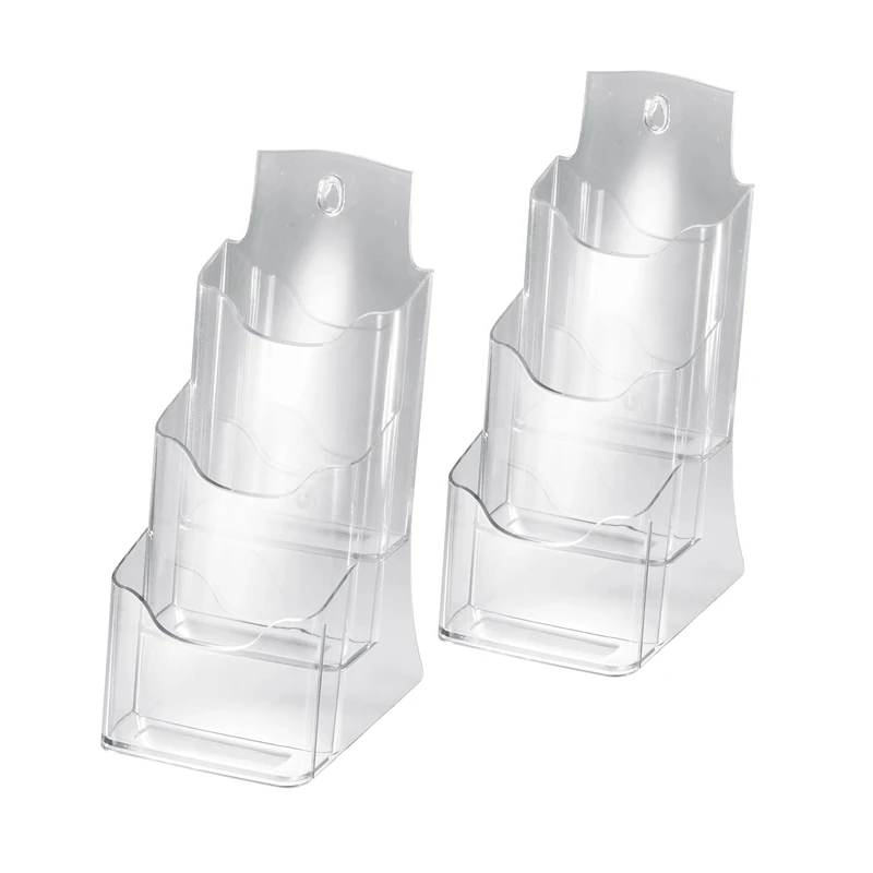 SIGEL LH133 Table-Top Literature Holder, for A6 and DL, with 3 compartments, uv resistant acrylic, clear, 2 Pieces