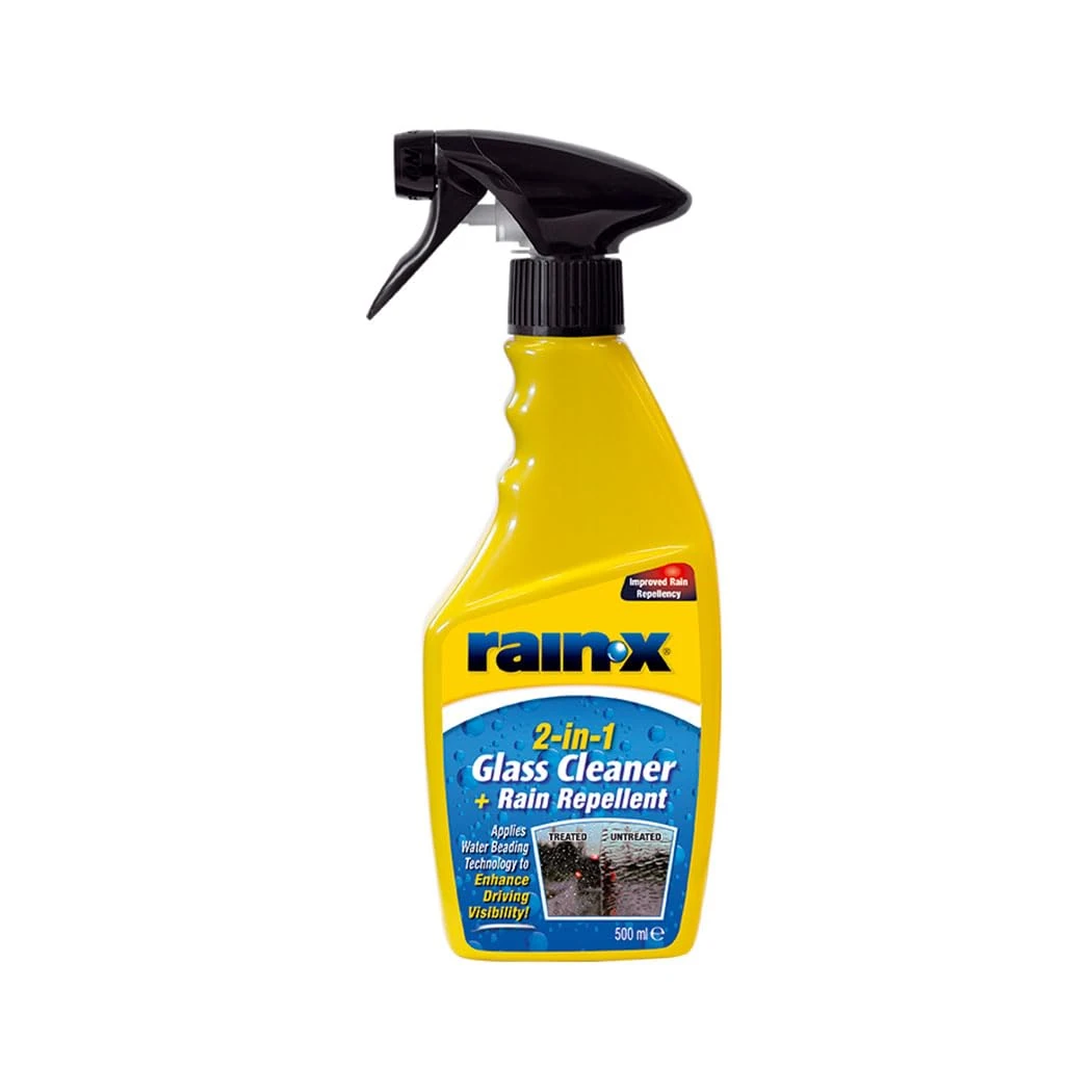 Rain-X 2-in-1 Glass Cleaner + Rain Repellent – Streak-Free Shine & Advanced Water Beading – Helps Protect Against Rain, Snow, Ice & Insects – Quick & Easy Spray Application – 500ml