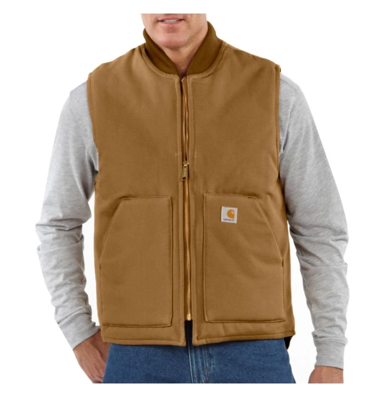 Carhartt Men's Relaxed Fit Firm Duck Insulated Rib Collar Vest, Carhartt® Brown, L - Image 1