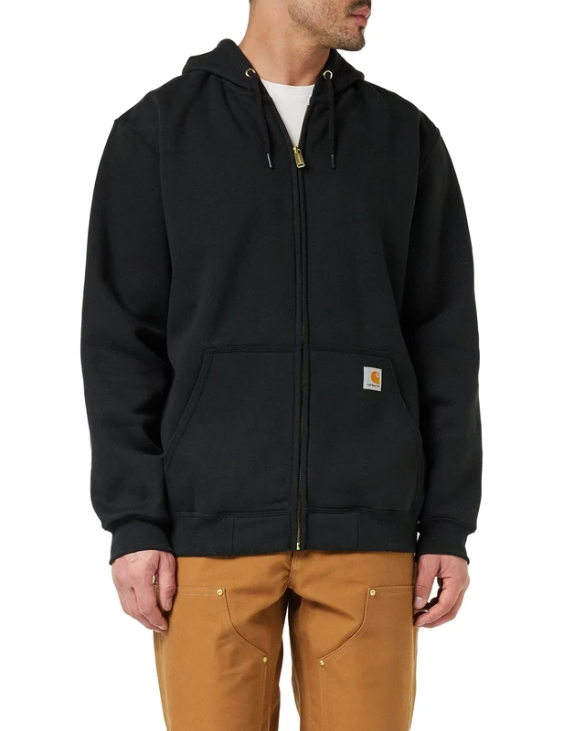 Carhartt Men's Loose Fit Midweight Full-Zip Sweatshirt, Black, L