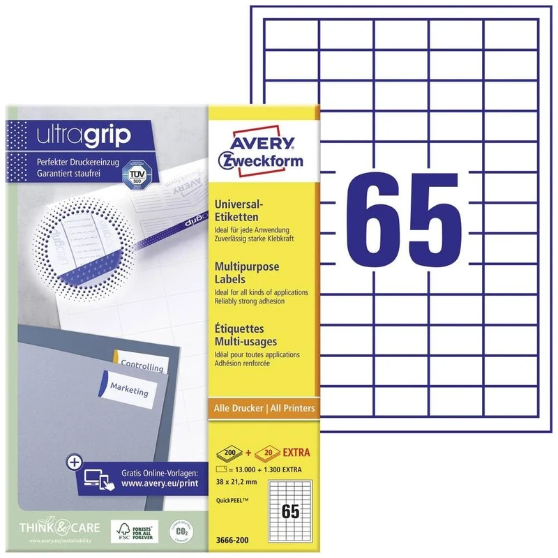 AVERY Zweckform QuickPEEL Multi-Use Labels White