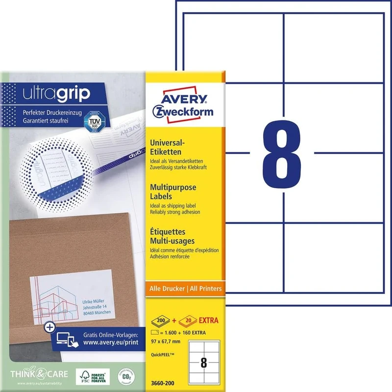 AVERY Zweckform Multi-Use Labels 97.0 x 67.7 mm White