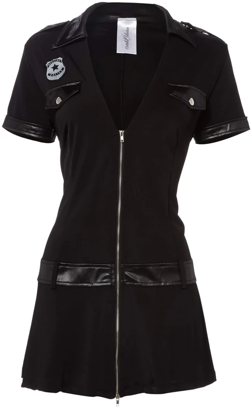 Cottelli Collection Police dress , Overall Black , XL
