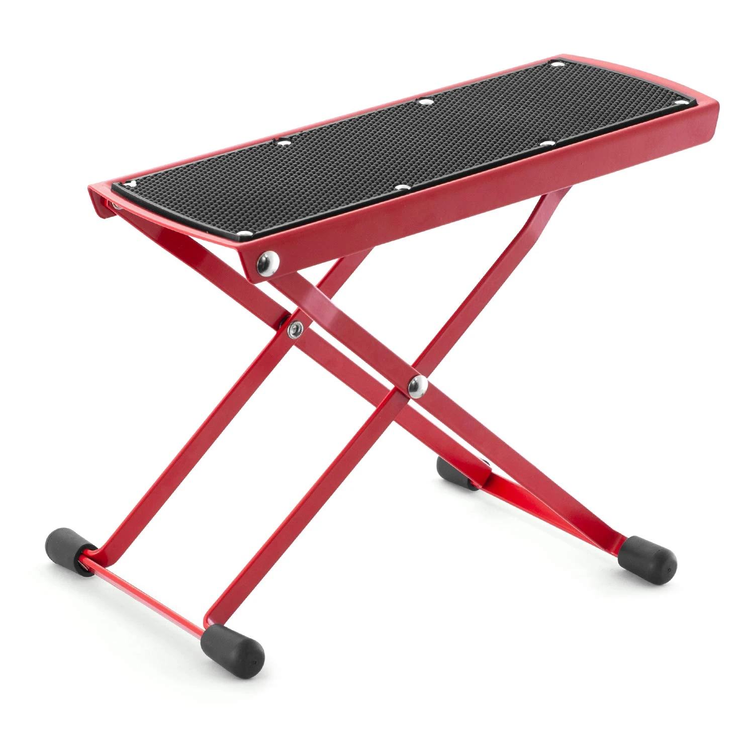 TIGER GST35-RD Guitar Footstool - Height Adjustable Folding Footrest for Classical, Acoustic Electric Guitar - Red