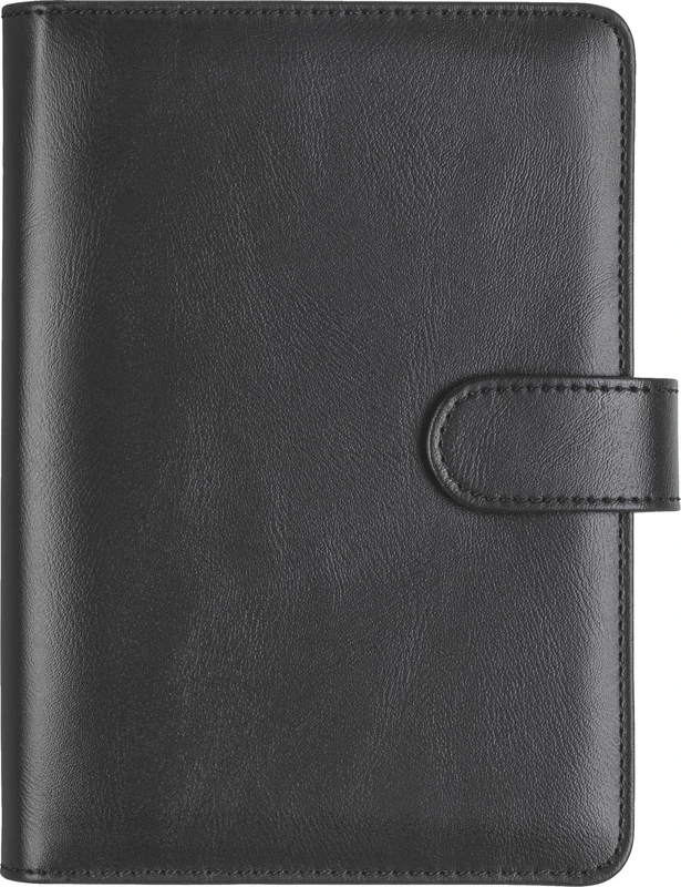 rido/Idé 706604590 Timing System/Ring Binder Calendar Timer Timing 2, 93 x 172 mm Imitation Leather Ring Binder with 6 Ring Rocker Arm Mechanism, No View Calendar Leather Strap Black
