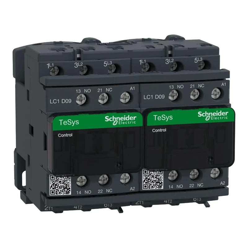 Schneider Electric TeSys Deca reversing contactor,3P(3NO),AC-3,=440V 9A,220V AC coil,LC2D09M7