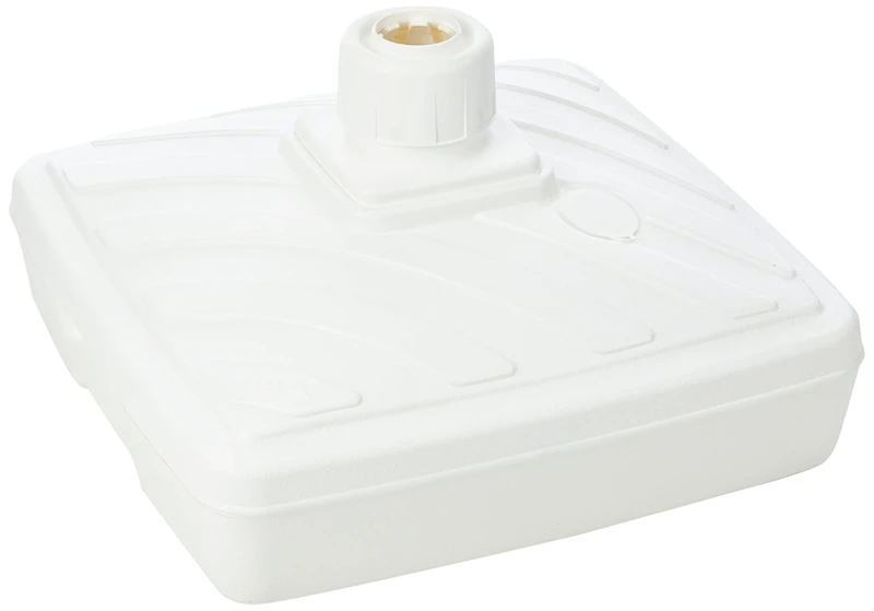 greemotion Fillable Umbrella Base with Bottom Rollers and Pull Handle - Plastic Umbrella Stand can be filled with approx. 40 l of Water or Sand - Parasol Base for Terrace, Balcony and Yard, White