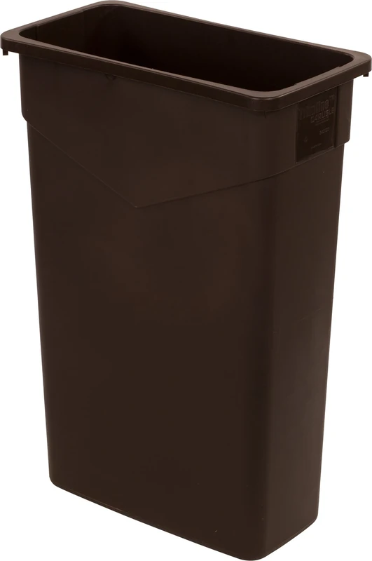 Carlisle 34202369 TrimLine Rectangle Waste Container Trash Can Only, 23 Gallon, Dark Brown