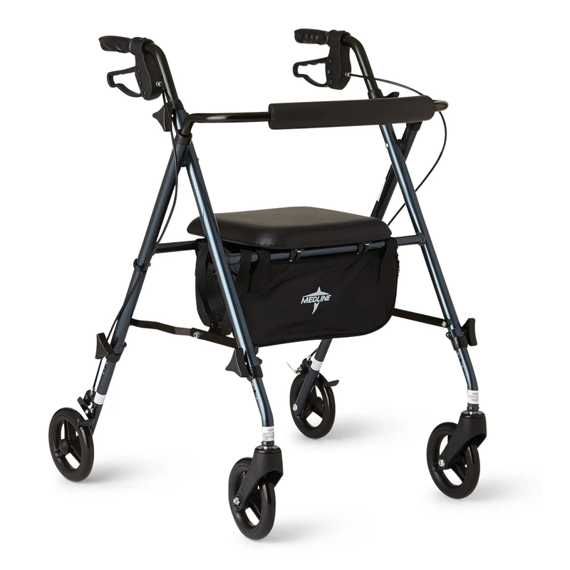 Superlight Aluminum Rollator, Smoky Blue