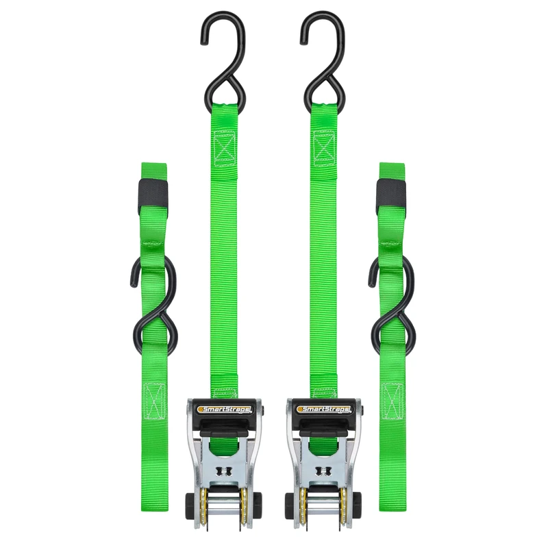 SmartStraps Ratchet Straps - 10ft GRN Premium RatchetX 2pk 1,500lb