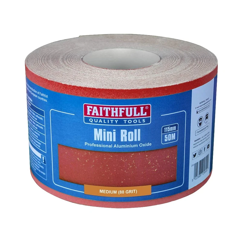Faithfull FAIAR11580R Alox Paper Roll Red 115mm x 50M 80G