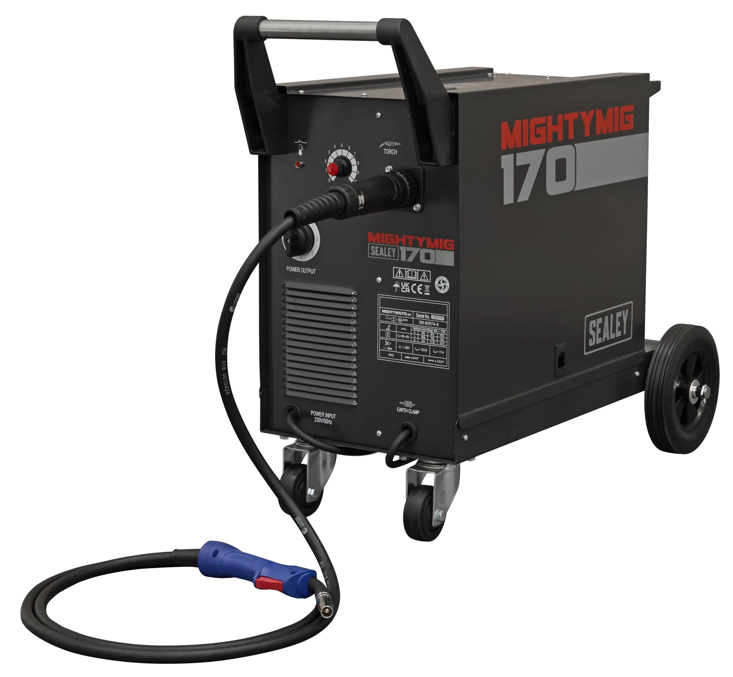 Sealey Mightymig170 Professional Gas/No-Gas Mig Welder 170Amp with Euro Torch