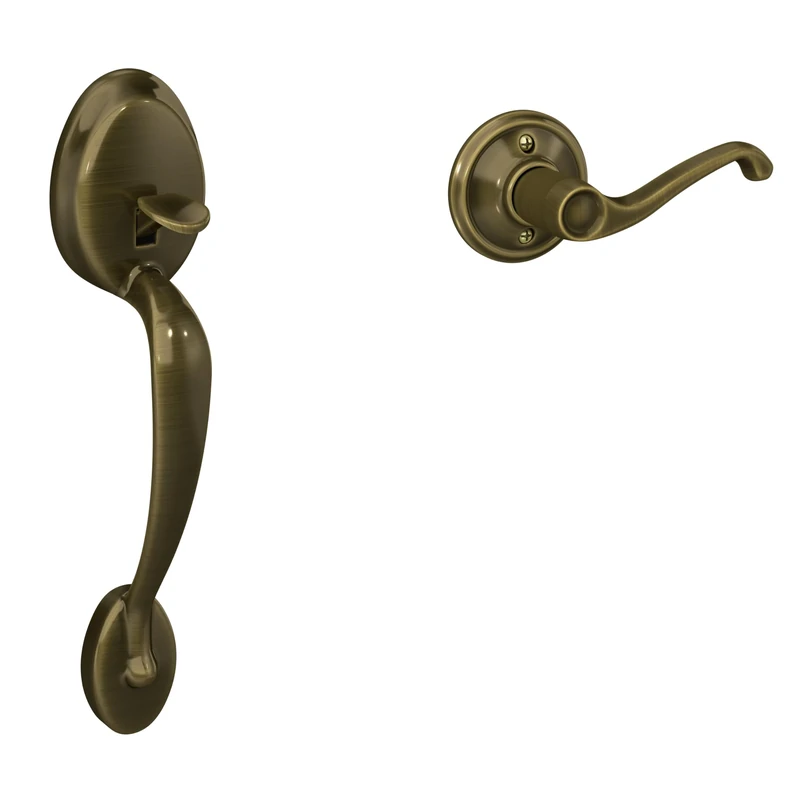 SCHLAGE Plymouth Front Entry Handle Flair Left-Handed Interior Lever (Antique Brass) FE285 PLY 609 FLA LH Lock Company
