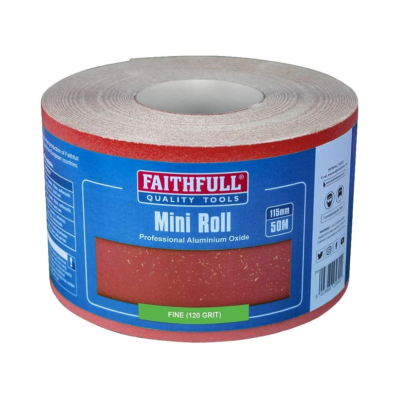 Faithfull FAIAR115120R Alox Paper Roll Red 115mm x 50M 120G