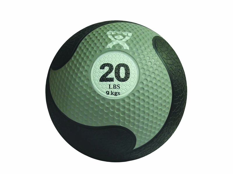 Cando 9.1Kg Silver Rubber Medicine Ball - alternative to dumbbells