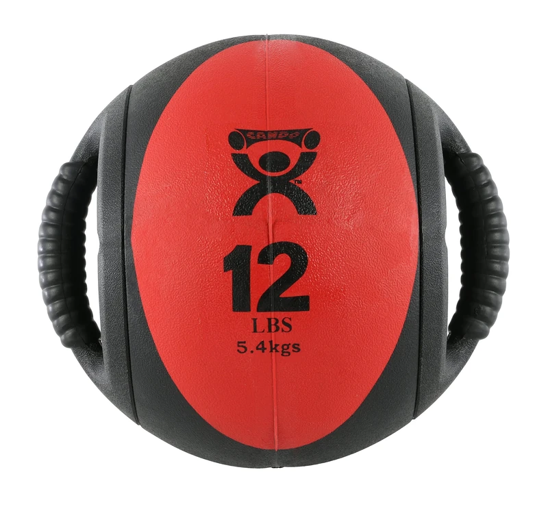 Cando 5.5Kg Red Dual Handle Medicine Ball - alternative to dumbbells