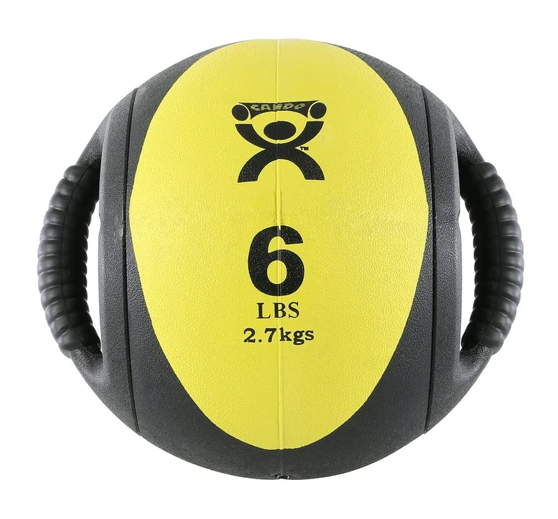 Cando 2.7Kg Yellow Dual Handle Medicine Ball - alternative to dumbbells