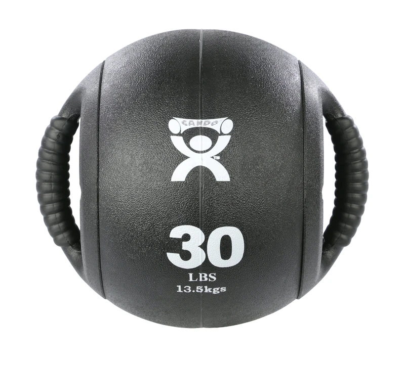 Cando 13.6Kg Black Dual Handle Medicine Ball - alternative to dumbbells
