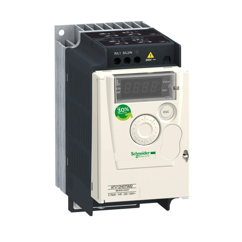 Best Price Square DRIVE, V/S, 0.5-400HZ, 240V, 750W, 1PH ATV12H075M2 By SCHNEIDER ELECTRIC - Image 1