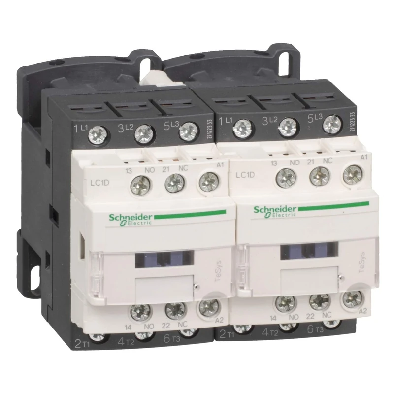Schneider Electric TeSys Deca reversing contactor,3P(3NO),AC-3,=440V 12A,24V AC coil,LC2D12B7