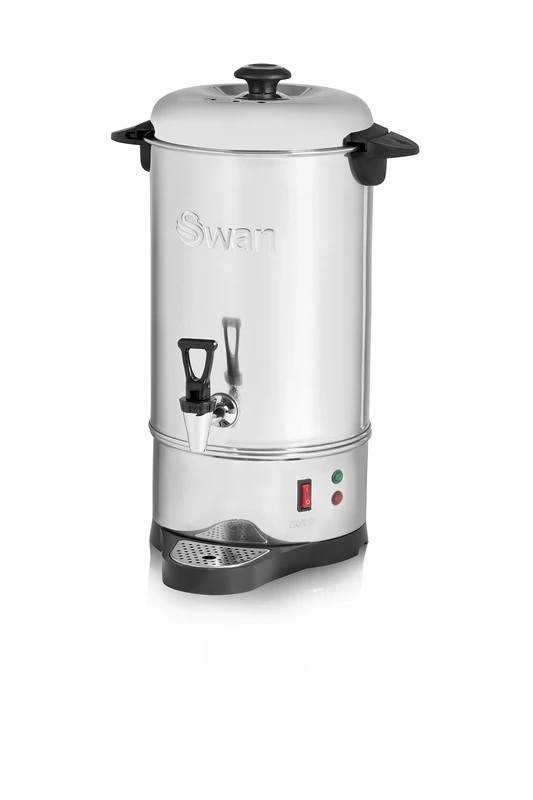 Swan SWU10L Catering Urn with Automatic Temperature Control, Drip Tray, 10L, 1600W, Stainless Steel, Silver