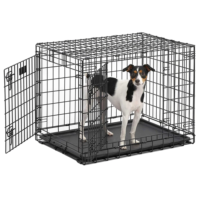MidWest Homes for Pets Ultima Pro Heavy-Duty 76 cm Dog Crate, Ultra-Strong Steel Double Door Pet Cage for Medium-Sized Breeds, Accessories Included