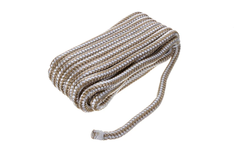 SEACHOICE Double-Braid Nylon Dock Line 3/8" x 20' 40081 Gold/White