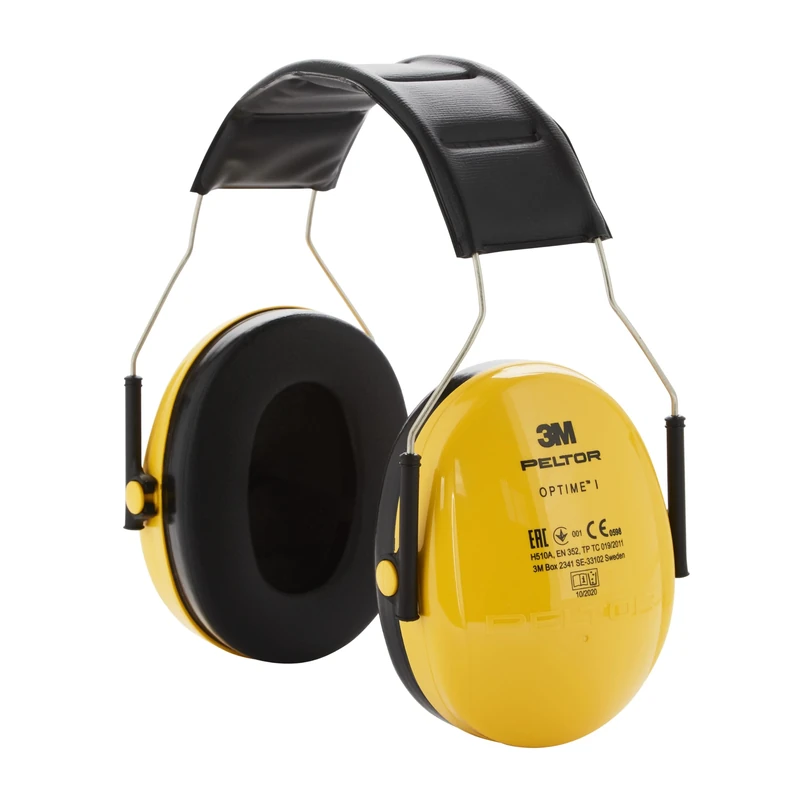 3M Peltor Optime I, H510AC1, Ear Muffs Headband, Lightweight Ear defenders, Hearing Protection reduces noise level by up to 27dB, Pack of 1, Yellow