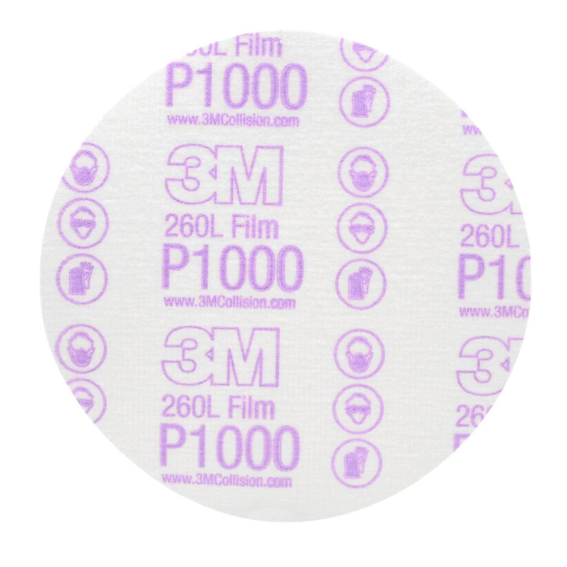 3M Hookit Finishing Film Abrasive Disc 00969, 6 in, 1000+ Grade, 100 Pack, Clear Coat Sanding, Paint Finishing, Defect Removal, Tear Resistant